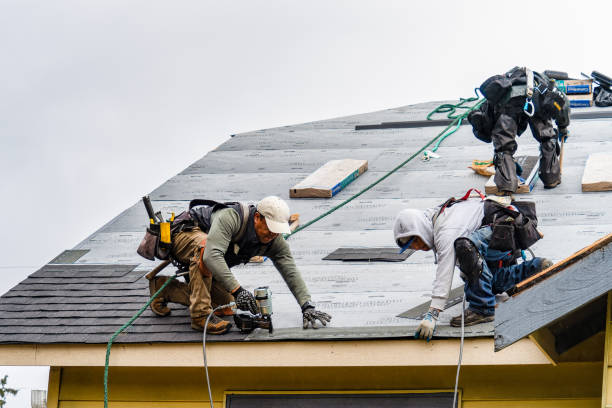 Professional Gutter Installation technician working in Luebbering, MO